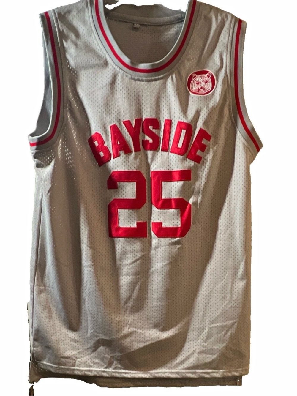 Bayside Zack Morris  #25 Red & White Basketball Jersey